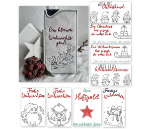 ADVENTSKALENDER 11. Dezember -10 Hüllen Weihnachten Line Art inkl. Blanko